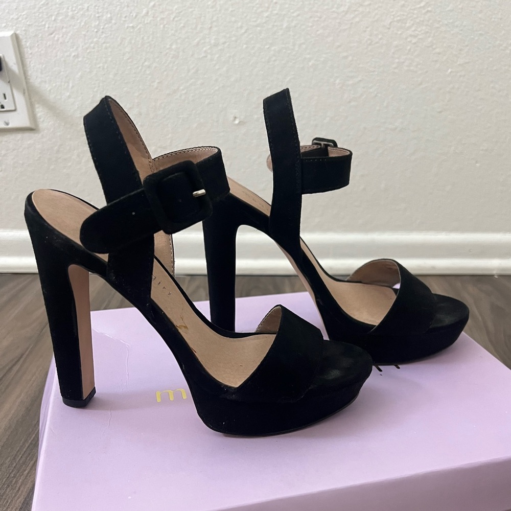 Black Madden Girl ROLLOO heels, cute black heels